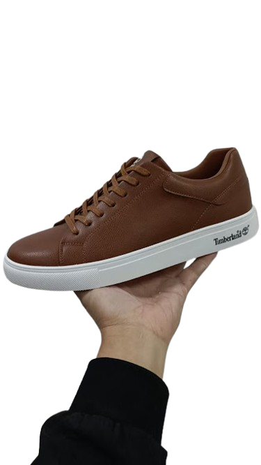 Timberland Men's Premium Leather Low-Top Casual Sneakers - Brown Cupsole